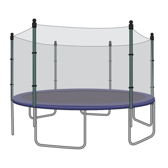 SkyBound STRAIGHT POLE TRAMPOLINE NET WITH HANDLED CAPS Assembly And Installation Manual