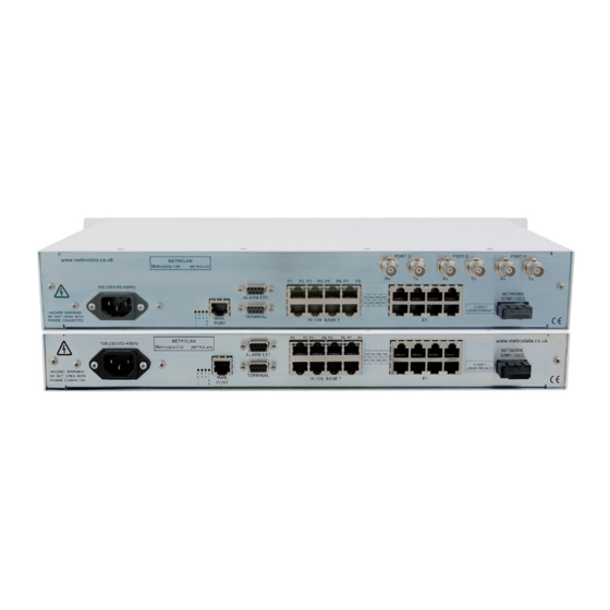 User Manuals: Metrodata MetroLAN-1000 Fiber Multiplexer