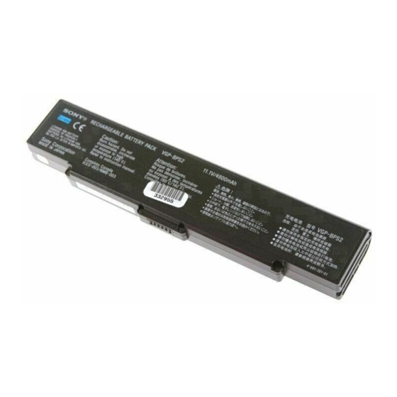 Sony VAIO VGP-BPS2 Operating Instructions