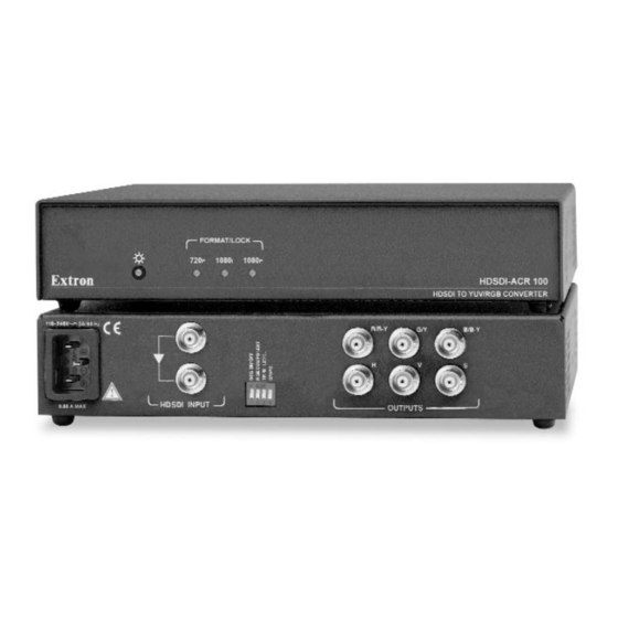 Extron electronics SDI to Analog Video Converter SDI-AVR 100 Specifications