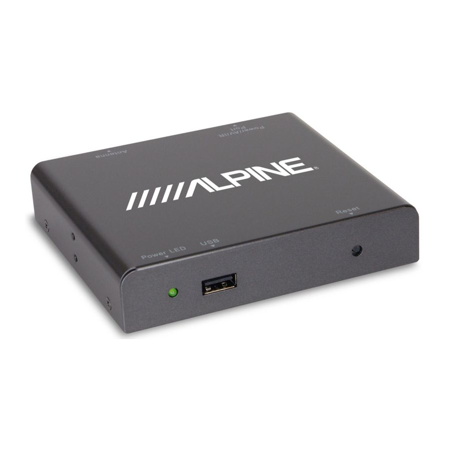 Alpine TUE-DAB1U - DAB+ TUNER Manual