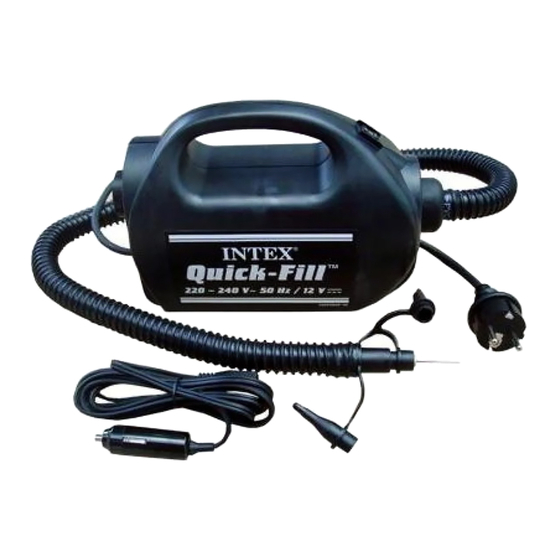 Intex Quick-Fill 58609 Operating Instructions