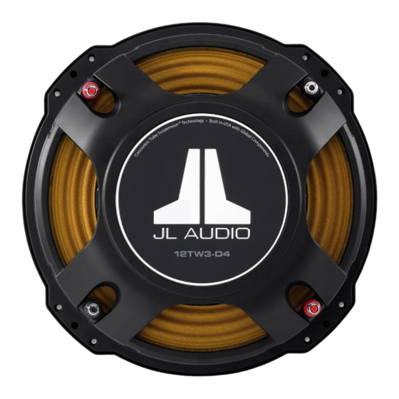 JL Audio 12TW3 Owner's Manual