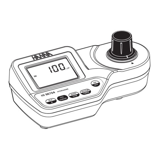 Hanna Instruments HI 96704C Hydrazine ISM Instruction Manual