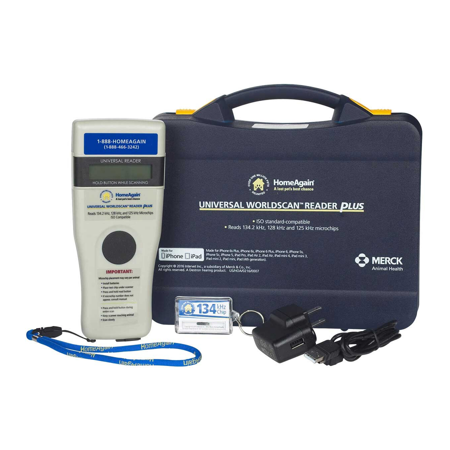 HomeAgain Universal Worldscan Reader Plus Quick Start Manual