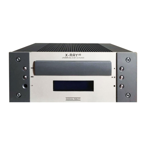 Musical Fidelity X-RAY V8 Instructions For Use Manual