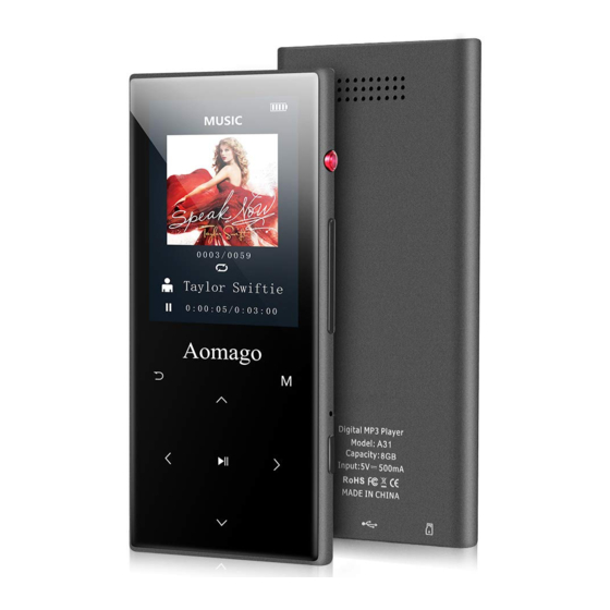 User Manuals: AOMAGO A31 MP3 Player Bluetooth