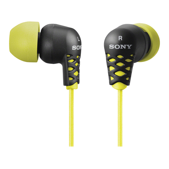Sony MDR-EX37B/YLW Specifications