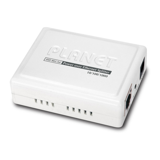 Planet POE-151S Ethernet Splitter Manuals