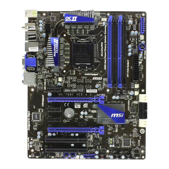 MSI Z68A-GD65 B3 series User Manual