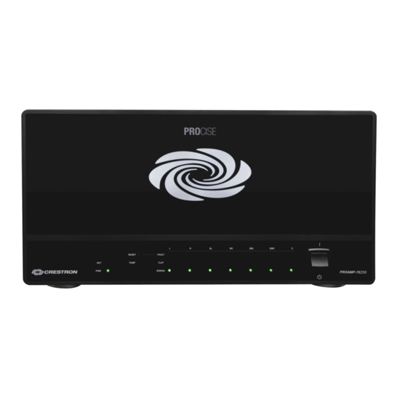 Crestron PROAMP(I)-7X250 Quick Start Manual