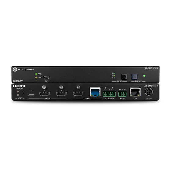 Atlona Omega AT-OME-ST31A Installation Manual