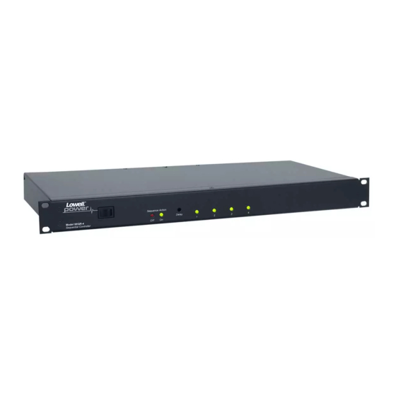 Lowell power SEQ Series Quick Start Manual