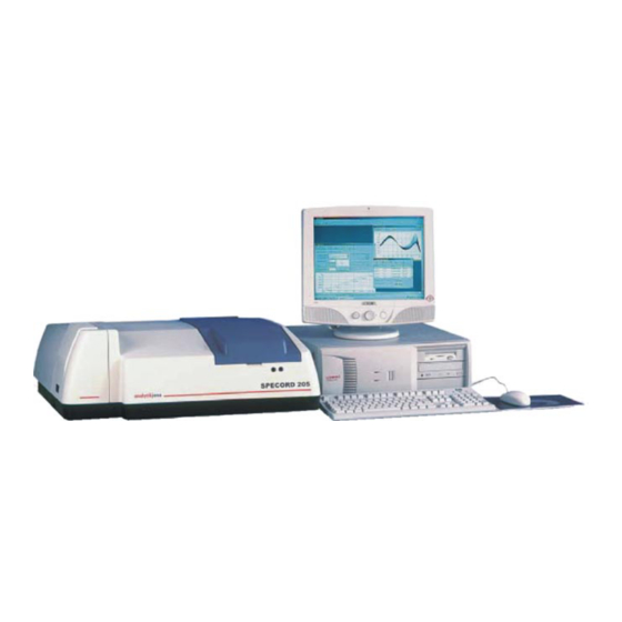 Analytik Jena SPECORD 200 PC Operating Manual