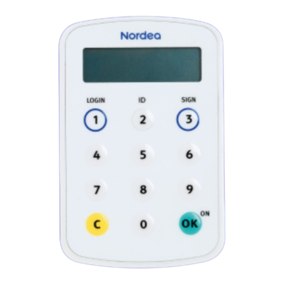Nordea Code calculator Instructions For Using