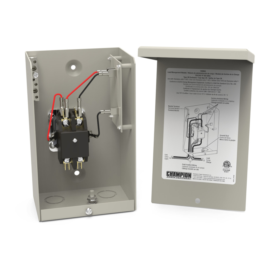 Champion Power Equipment 100868 Nstallation Manual