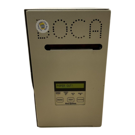 Boca Systems Dual Micro Operator's Manual