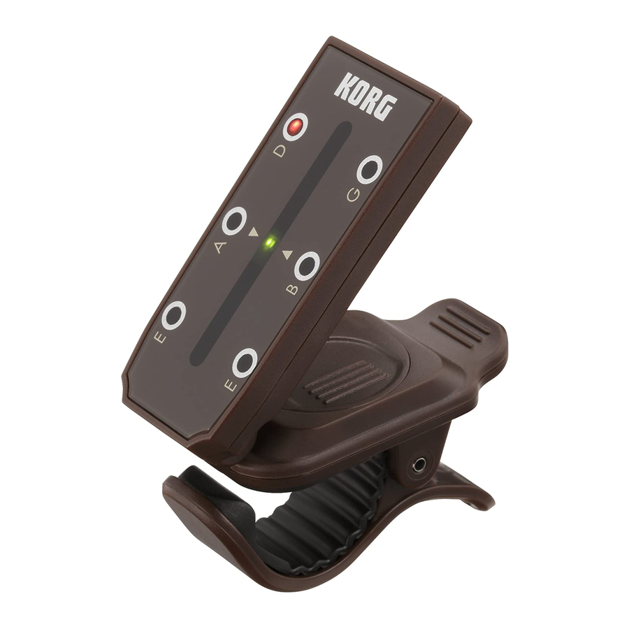 Korg HeadTune HT-G1/2, HeadTune HT-B1/U1 - Clip-On Tuner Manual