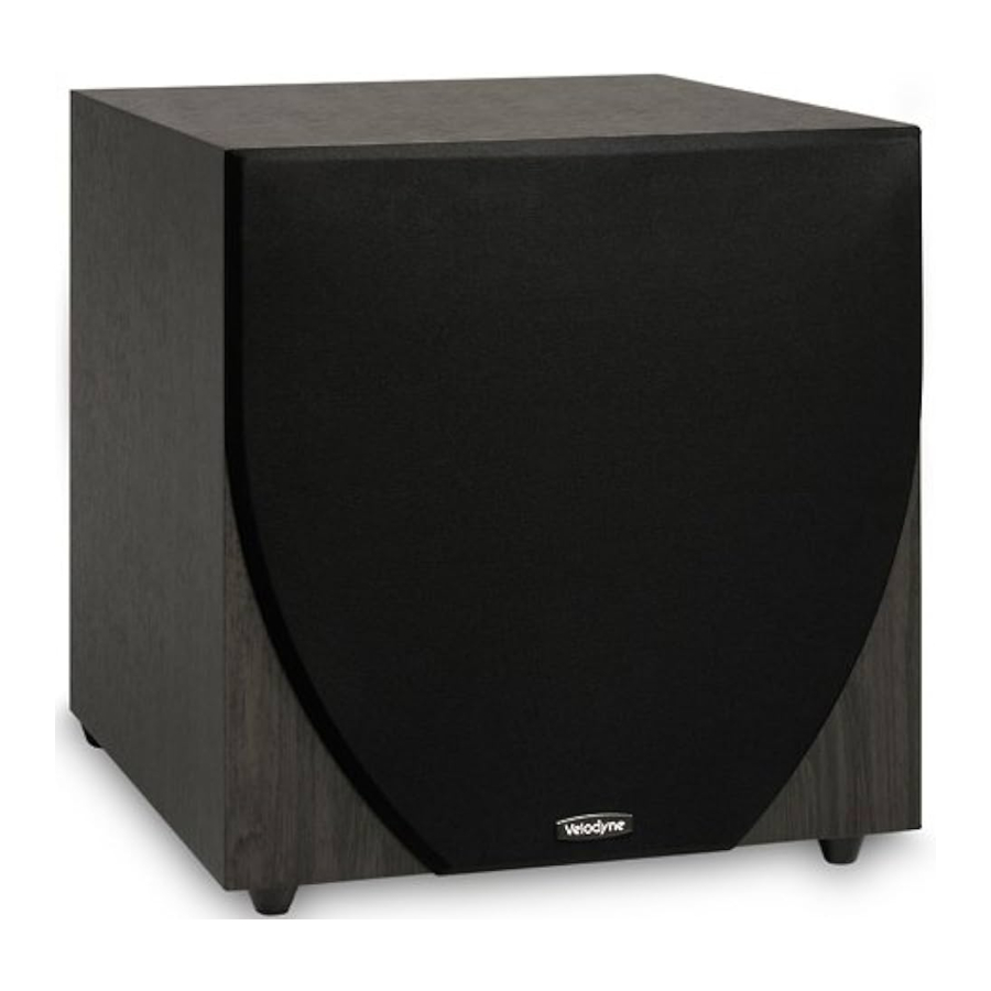 Velodyne EQ-Max8, EQ-Max10, EQ-Max12, EQ-Max15 - Remote Controlled Home Theater Subwoofers Manual