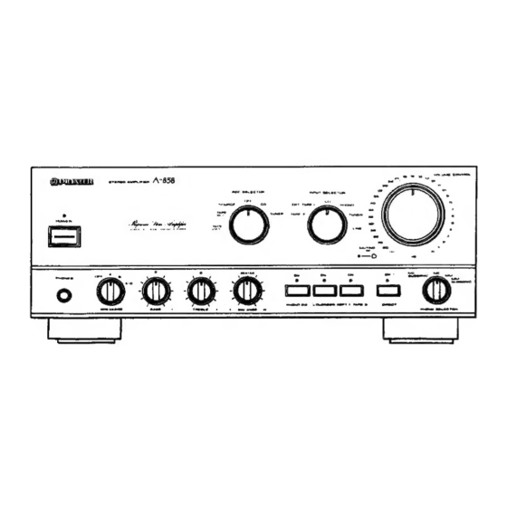 Pioneer A-858 Operating Instructions Manual