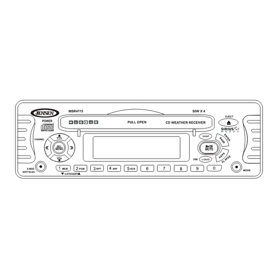 Jensen SIRIUS MSR4115 Owner's Manual