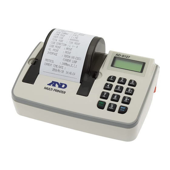 A&D AD-8127 Instruction Manual