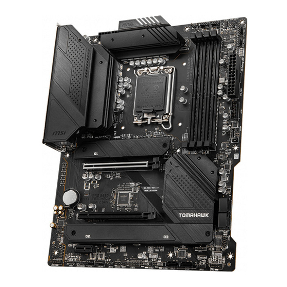 MSI MAG B660 TOMAHAWK WIFI DDR4 Quick Start Manual