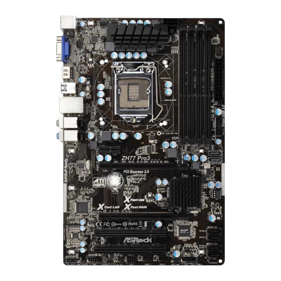 ASROCK ZH77 Pro3 Quick Installation Manual