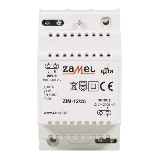 Zamel exta ZIM-12/25 Instruction Manual