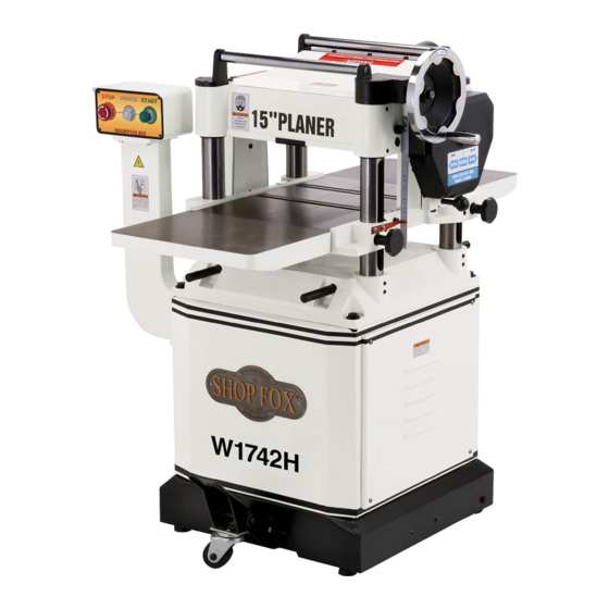 Shop fox W1742H Manual Insert