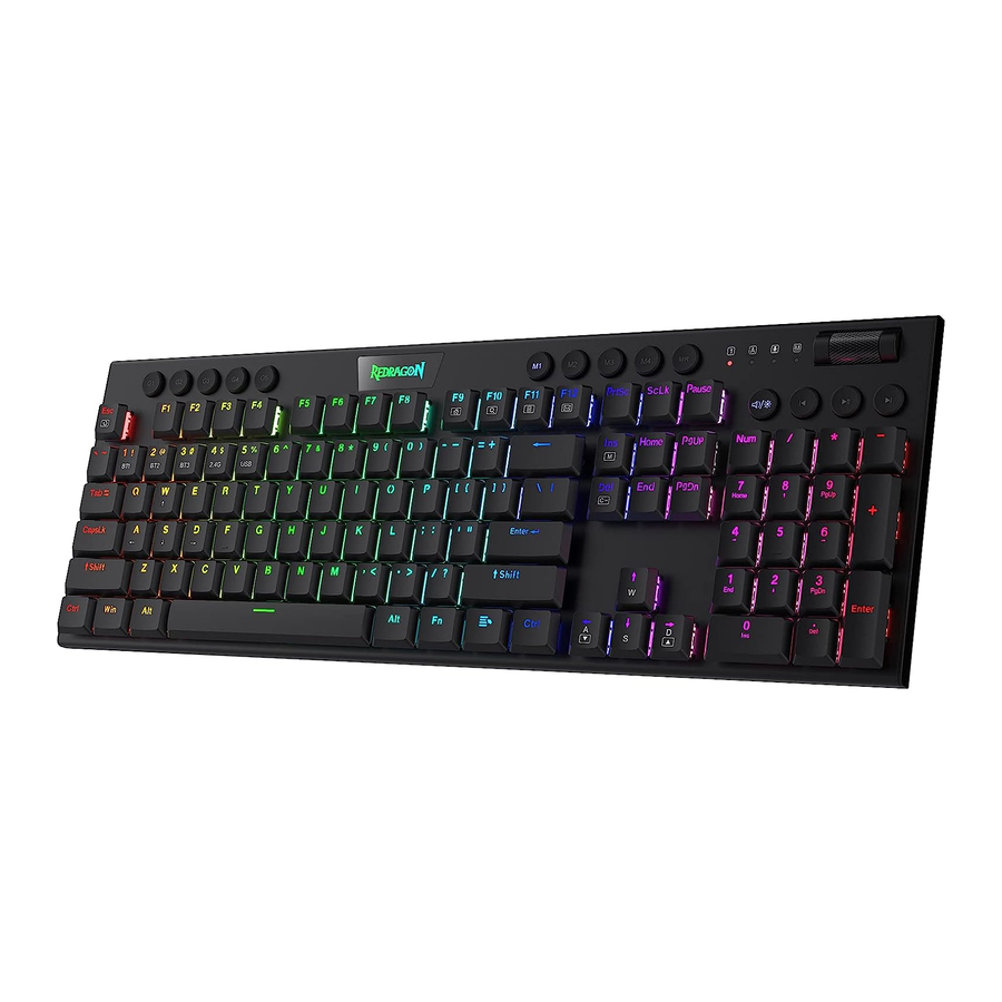 Redragon K618 Horus - Wireless RGB Mechanical Keyboard Manual | ManualsLib