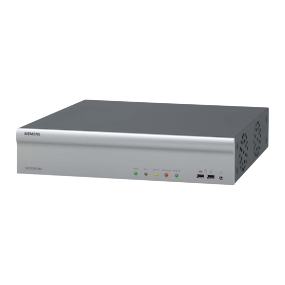 Siemens SISTORE MX Installation Manual