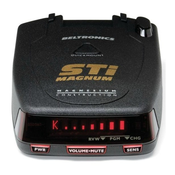 Beltronics Bel STi Owner's Manual