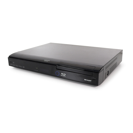 Sharp BD-HP21U - AQUOS Blu-Ray Disc Player Manuals
