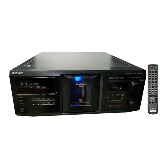 Sony CDP-CX400 - Compact Disc Player Manuals