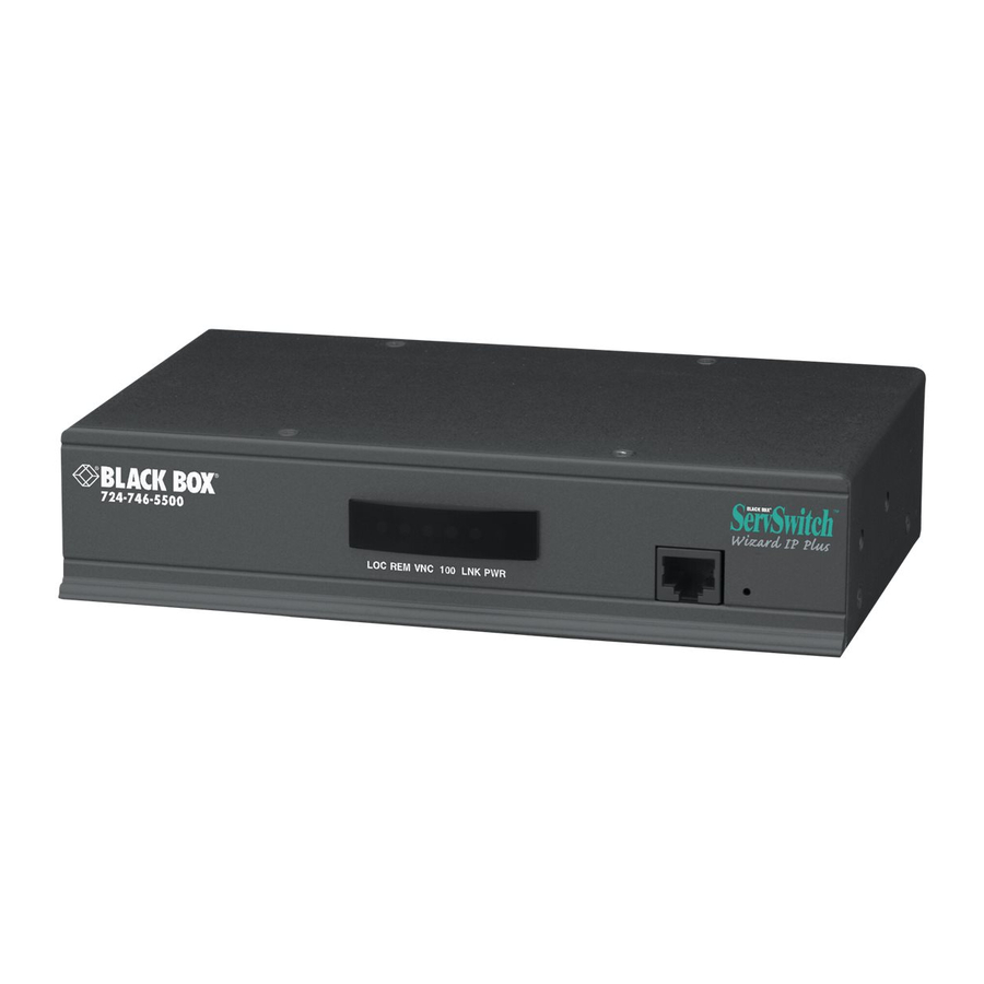 Black Box Wizard IP Plus ServSwitchTM User Manual