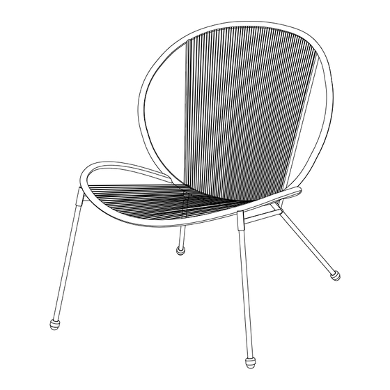 Grand PATIO SHELL STEEL RATTAN STRING SET OF 3 Assembly Instructions