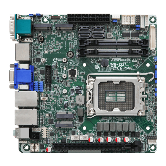 ASRock Industrial IMB-1231 Settings Manual