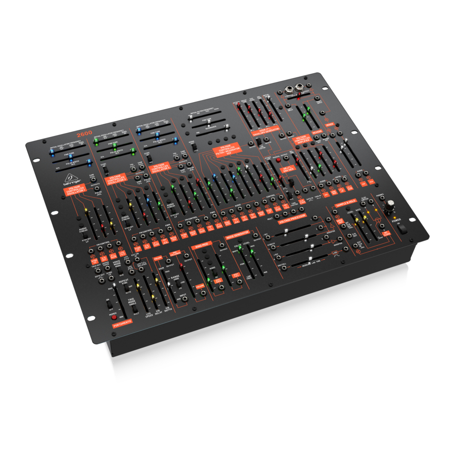 Behringer 2600 - Semi-Modular Analog Synthesizer Quick Start Guide