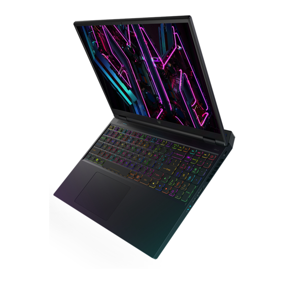 User Manuals: Predator Helios 16 Gaming Laptop