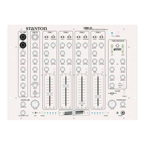 Stanton Professional Valve DJ Mixer VRM-10 Owner's Manual