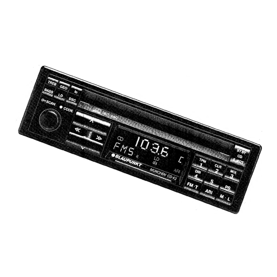 Blaupunkt Munchen CD 43 Operation Instructions Manual