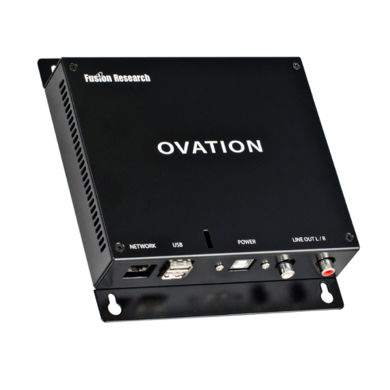 Fusion Research Ovation Installation & Setup Manual