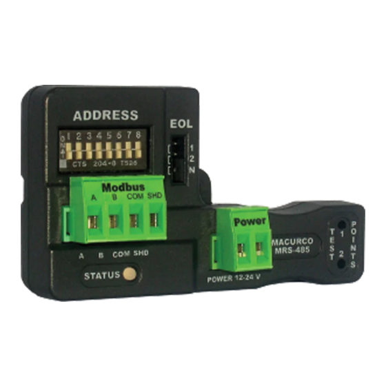Macurco Modbus RS-485 User Instructions