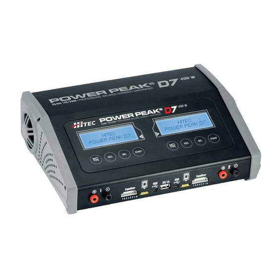 HITEC power peak D7 Manuals