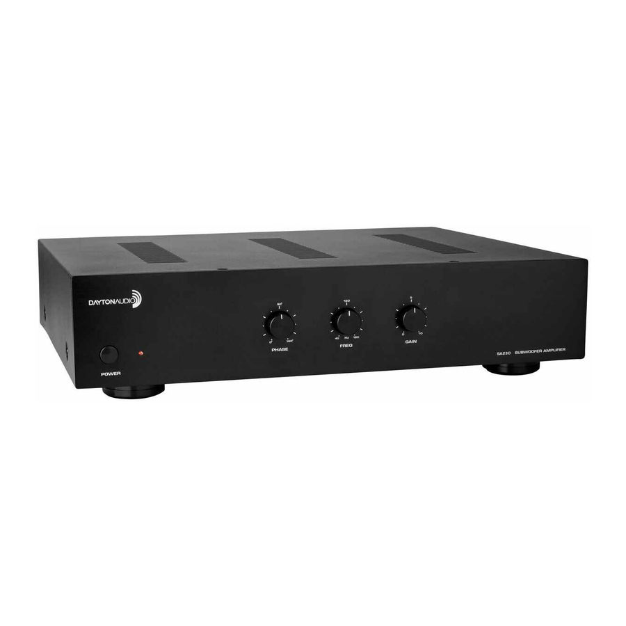 DaytonAudio SA230 User Manual