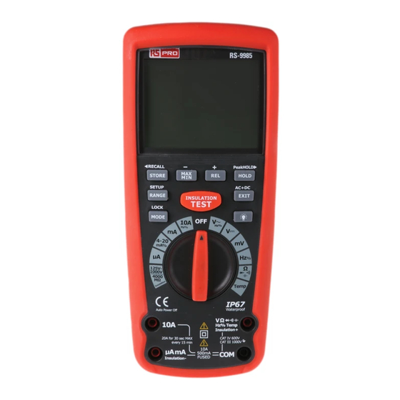 RS PRO RS-9985 Instruction Manual