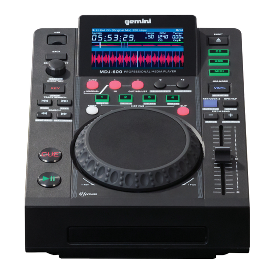 Gemini MDJ-600 User Manual
