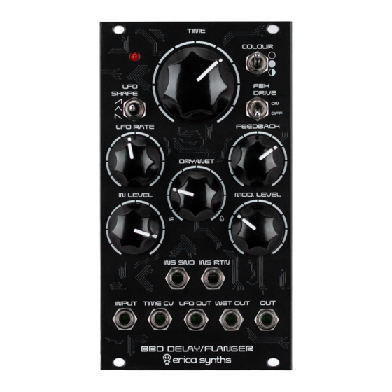 Erica Synths BBD DELAY/FLANGER Manual To Assembly