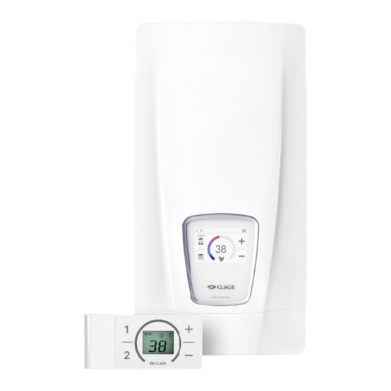 clage DSX Touch Operating And Installation Instructions